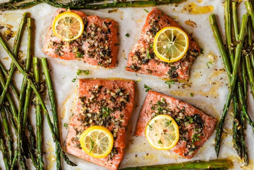Lemon salmon herbs