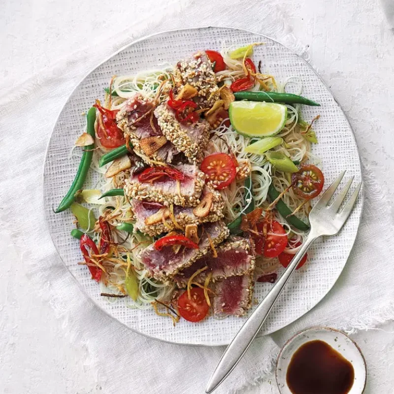 Sesame Tuna Steaks with Noodle salad