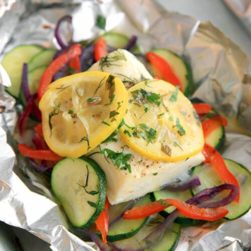 Halibut and Veggie Foil Packets