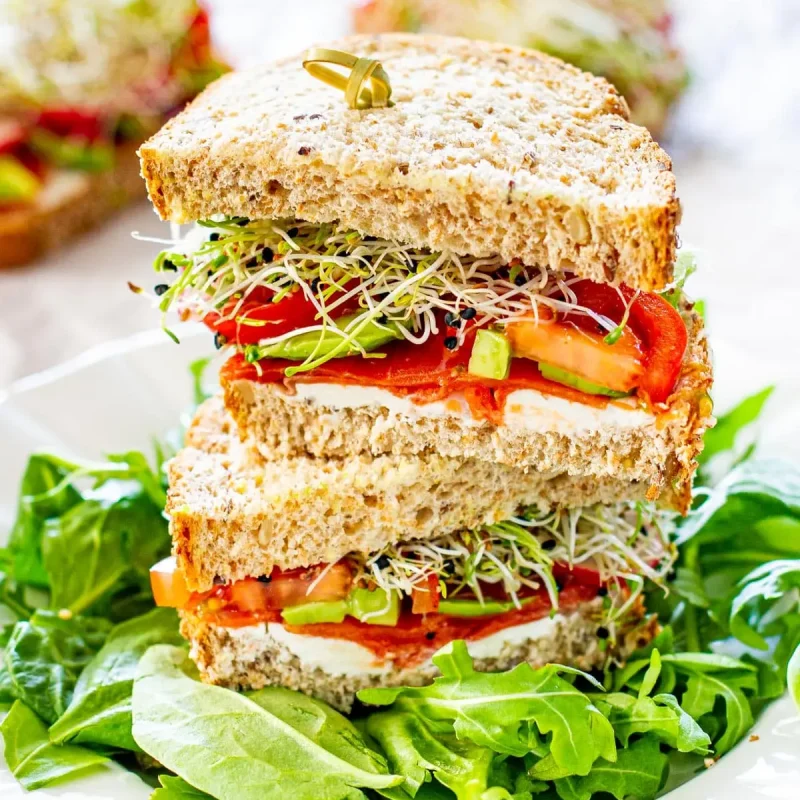 Smoked salmon sandwiches