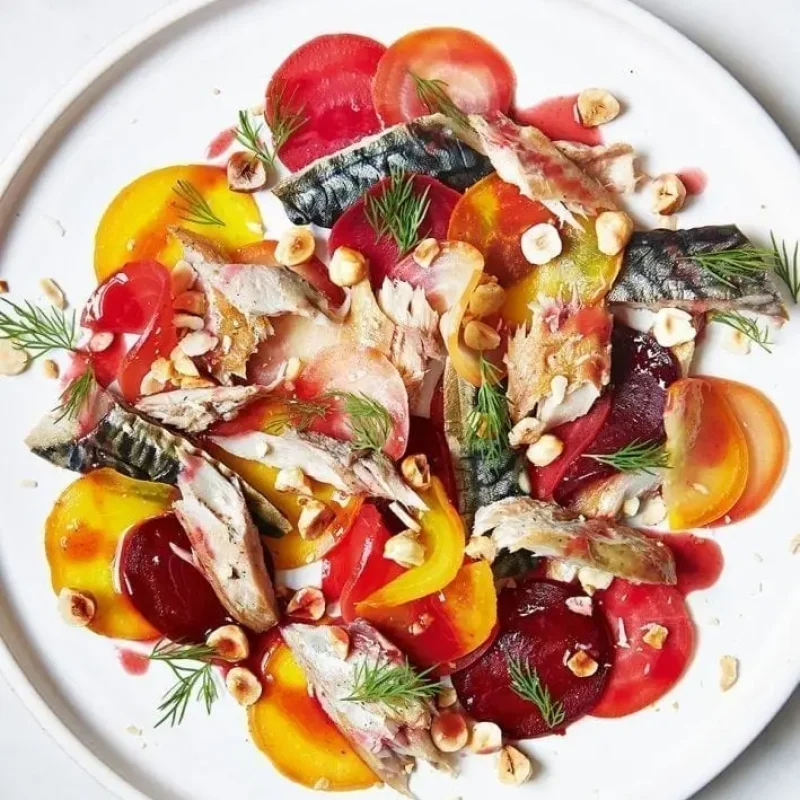 Mackerel and beetroot salad