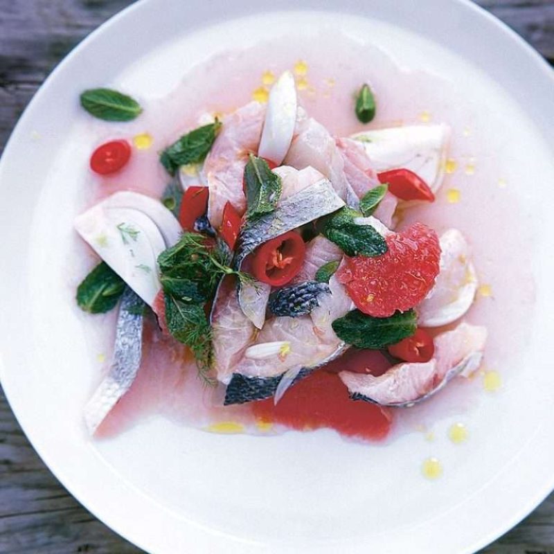 Sea bass, fennel and grapefruit ceviche