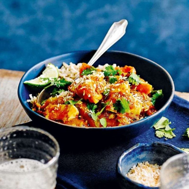 Tomato and tamarind fish curry
