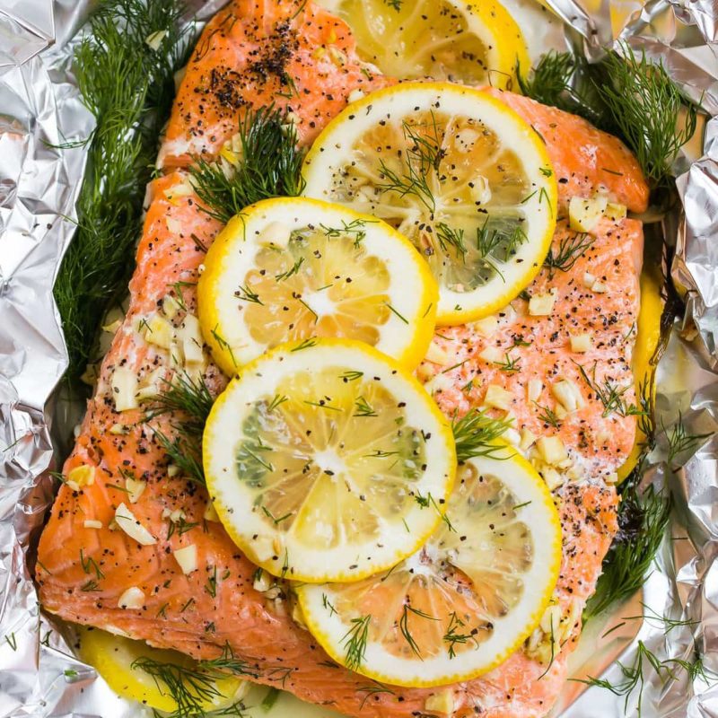 Lemon garlic Salmon foil-packets