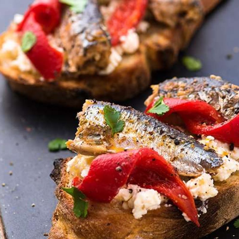 Sardine and Piquillo bruschetta
