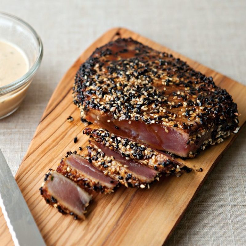 Spice-rubbed Seared Tuna with Balsamic Reduction