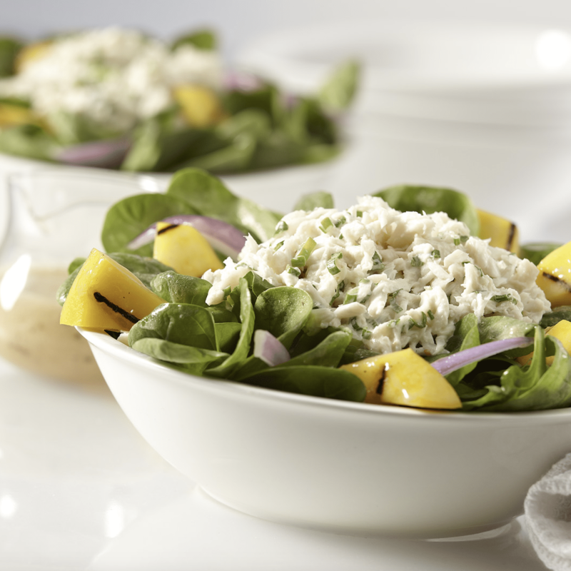 Crab Salad with Grilled Mango