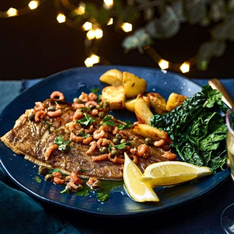 Fresh Lemon Sole with Grey Shrimps