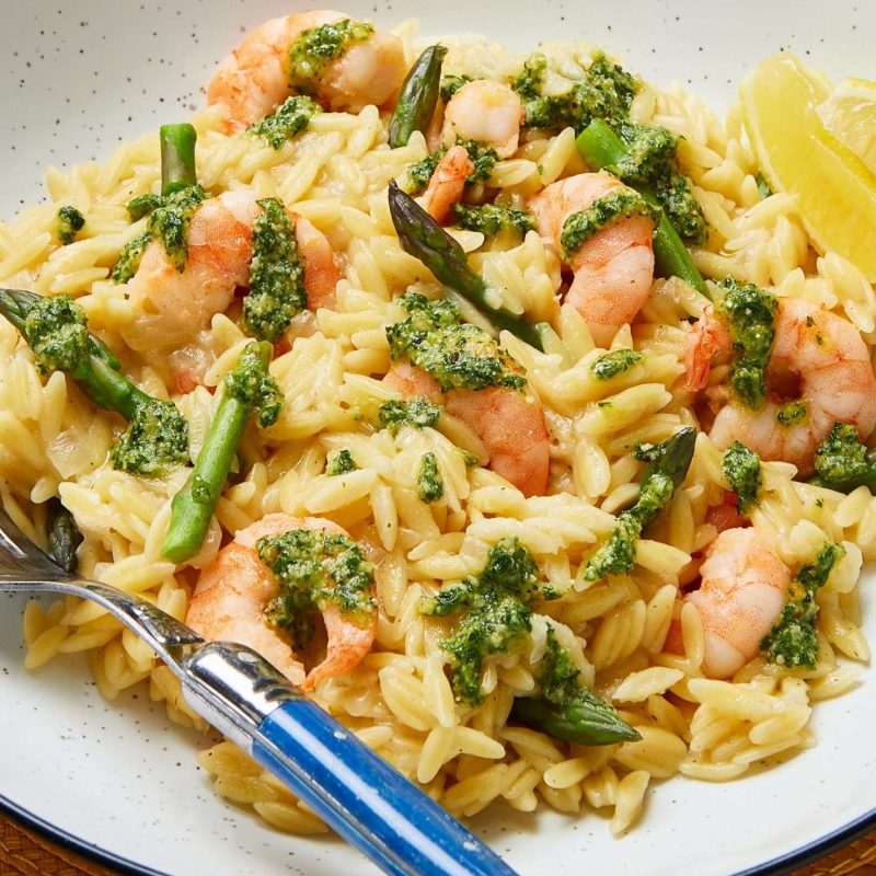 Prawn Orzo with Asparagus