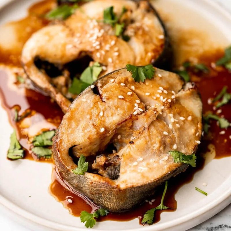 Black cod steaks with miso marinade