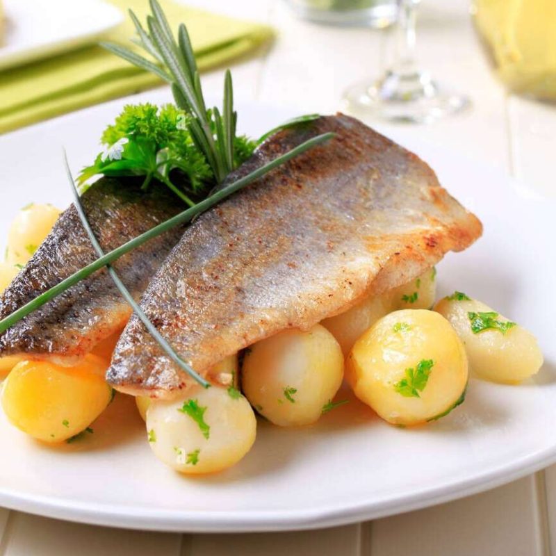 Pan fried rainbow trout