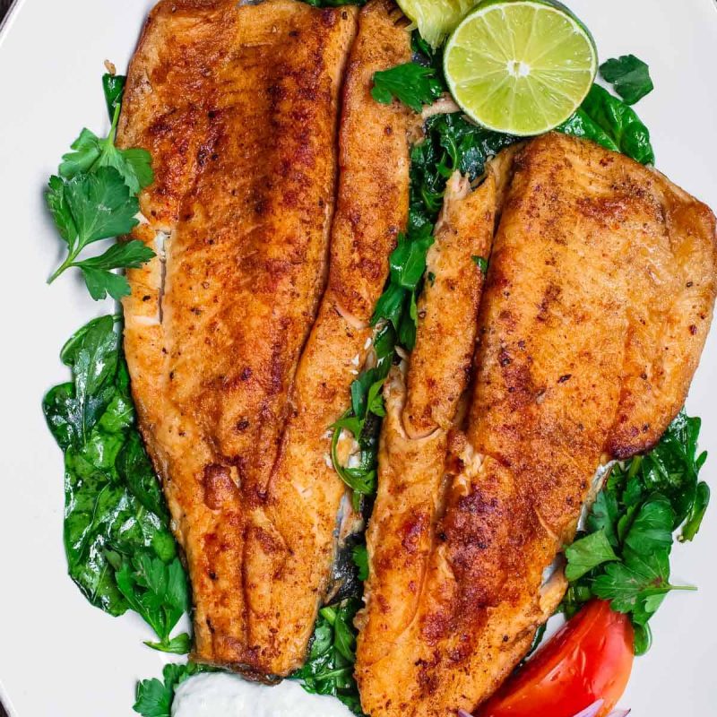 Seared Salmon Trout with Tzatziki