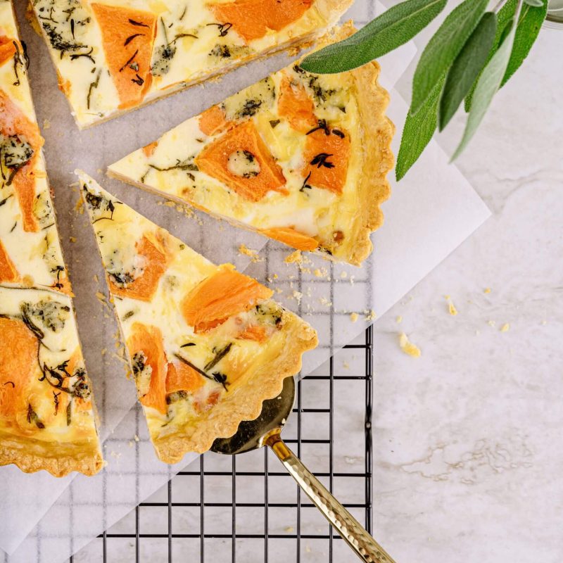 Salmon and leek Quiche